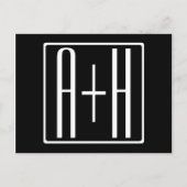 Zwart-wit | Initialen voor paren Briefkaart (Voorkant)