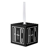 Zwart-wit | Initialen voor paren Decoratie (Achter hoekig)