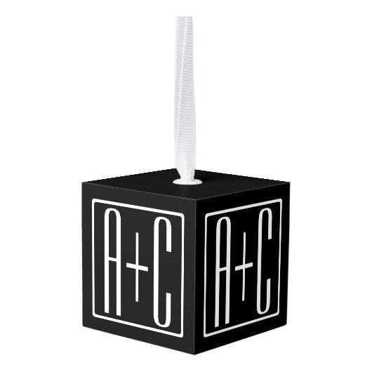 Zwart-wit | Initialen voor paren Decoratie (Achter hoekig)