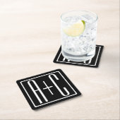 Zwart-wit | Initialen voor paren Kartonnen Onderzetters (Insitu)