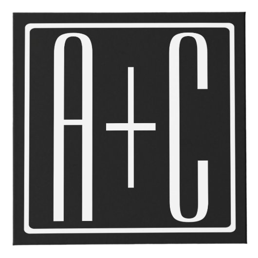 Zwart-wit | Initialen voor paren Kubus (Rechts)