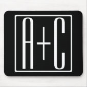 Zwart-wit | Initialen voor paren Muismat (Voorkant)