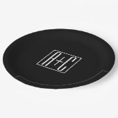 Zwart-wit | Initialen voor paren Papieren Bordje (Gekanteld)