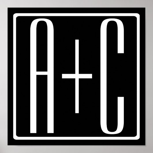 Zwart-wit | Initialen voor paren Poster (Voorkant)