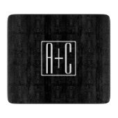 Zwart-wit | Initialen voor paren Snijplank (Voorkant)