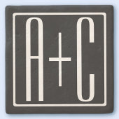 Zwart-wit | Initialen voor paren Stenen Onderzetter