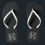 Zwart-wit | Initialen voor paren Teenslippers<br><div class="desc">Ideaal voor een dubbel monogram of zelfs een logo.. Bedankt voor je aankoop!</div>