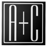 Zwart-wit | Initialen voor paren Tegeltje<br><div class="desc">Ideaal voor een dubbel monogram of zelfs een logo.. Bedankt voor je aankoop!</div>