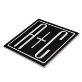 Zwart-wit | Initialen voor paren Tegeltje (Zijkant)