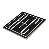 Zwart-wit | Initialen voor paren Tegeltje (Zijkant)