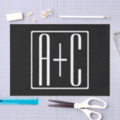 Zwart-wit | Initialen voor paren Tissuepapier (Craft)