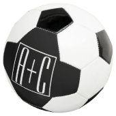 Zwart-wit | Initialen voor paren Voetbal (Drie kwart)