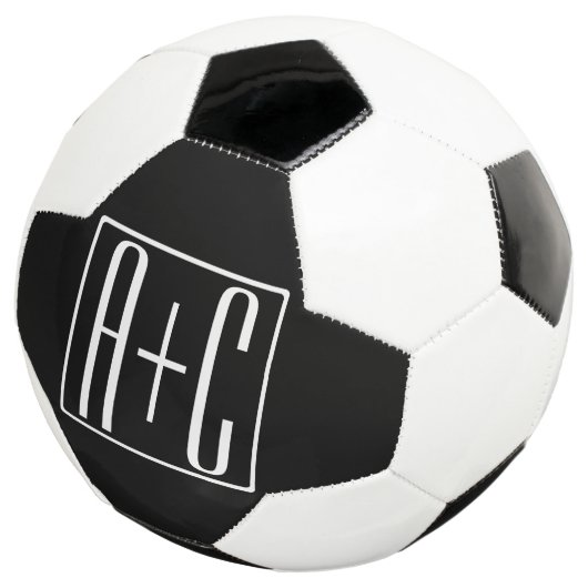 Zwart-wit | Initialen voor paren Voetbal (Drie kwart)
