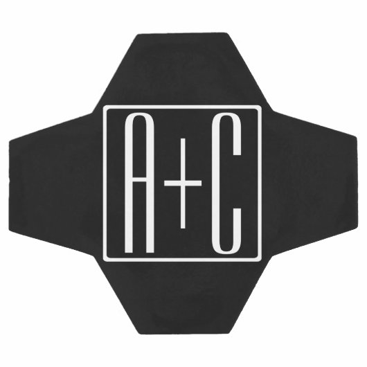 Zwart-wit | Initialen voor paren Voetbal (Enkel)