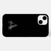 Zwart & Wit | Initiele Monogram Persoonlijke Naam Case-Mate iPhone Case (Achterkant (horizontaal))
