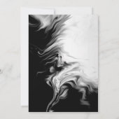 Zwart & Wit Inkt Kunst Trouw Uitnodiging (Achterkant)