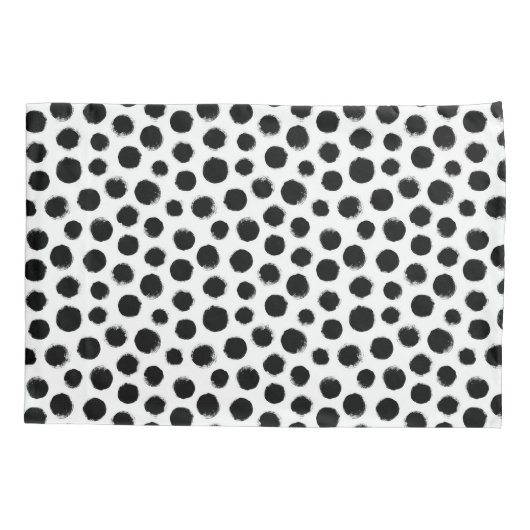 Zwart-wit Inkt Stippen Modern Kussen Hoesje Kussensloop (Achterkant)