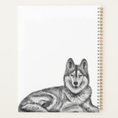 Zwart & Wit Inkt & Waterverf Siberische Husky Planner (Achterkant)
