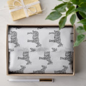 Zwart Wit Inkt Zebra Safari Zoo Dierlijke dieren Tissuepapier (Geschenk)