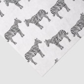 Zwart Wit Inkt Zebra Safari Zoo Dierlijke dieren Tissuepapier (Detail)