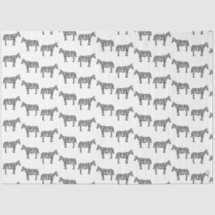 Zwart Wit Inkt Zebra Safari Zoo Dierlijke dieren Tissuepapier