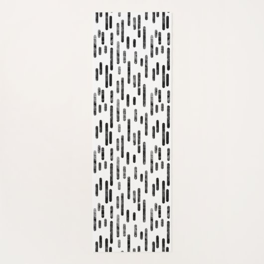 Zwart-wit Inky Roundlines Patroon Yogamat (Achterkant)