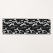 Zwart-wit Inky Roundlines Patroon Yogamat (Voorkant (horizontaal))