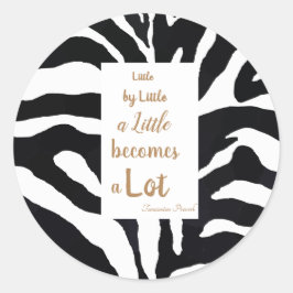 Zwart-wit Inspirerend citaat. Ronde Sticker