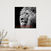 Zwart-wit Inspirerend leiderschap Lion Square Poster (Keuken)