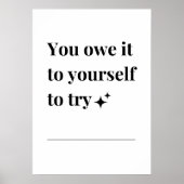 Zwart-wit inspirerend poster (Voorkant)