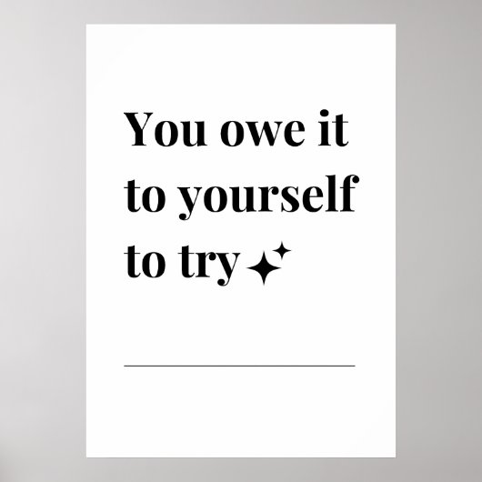 Zwart-wit inspirerend poster (Voorkant)