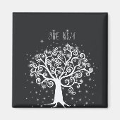 Zwart Wit Inspirerend Quote Shine Bright Tree Magneet (Voorkant)