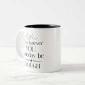 Zwart-wit Inspirerend Quote Tweekleurige Koffiemok (Voorkant links)