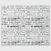 Zwart Wit Inspirerend Woorden Cadeaupapier (Vlak)