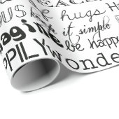 Zwart Wit Inspirerend Woorden Cadeaupapier (Rol Hoek)