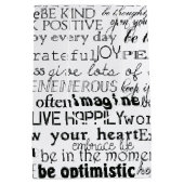 Zwart Wit Inspirerend Woorden Kerst Medium Cadeauzakje (Achterkant)