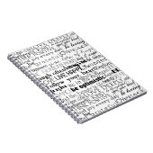 Zwart Wit Inspirerend Woorden Kerst Notitieboek (Rechterzijde)