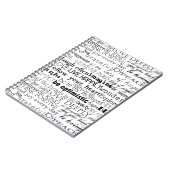 Zwart Wit Inspirerend Woorden Kerst Notitieboek (Linkerzijde)