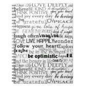 Zwart Wit Inspirerend Woorden Kerst Notitieboek (Voorkant)