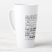 Zwart Wit Inspirerend Woorden Latte Mok (Linkerhoek)