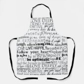 Zwart Wit Inspirerend Woorden Schort (Voorkant)