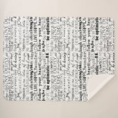 Zwart Wit Inspirerend Woorden Sherpa Deken (Voorkant (horizontaal))