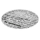 Zwart Wit Inspirerend Woorden Snijplank (Hoek)