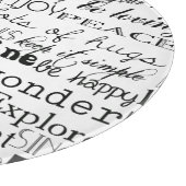 Zwart Wit Inspirerend Woorden Snijplank (Hoek)