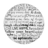 Zwart Wit Inspirerend Woorden Snijplank (Voorkant)