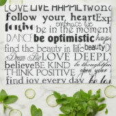 Zwart Wit Inspirerend Woorden Theedoek (Gevouwen)