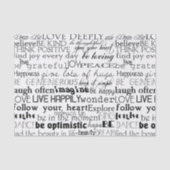 Zwart Wit Inspirerend Woorden Tissuepapier (Voorkant)