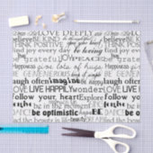 Zwart Wit Inspirerend Woorden Tissuepapier (Craft)