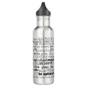 Zwart Wit Inspirerend Woorden Waterfles (Links)