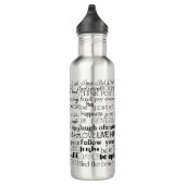 Zwart Wit Inspirerend Woorden Waterfles (Rechts)